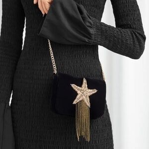 Velvet shoulder bag Star